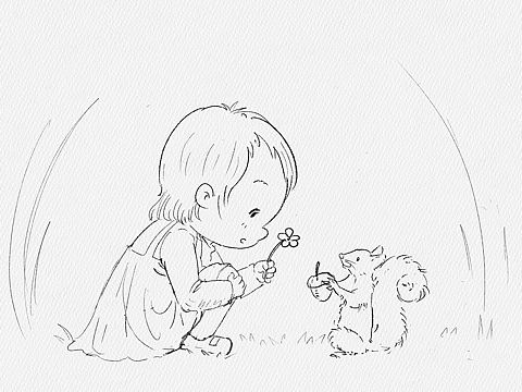 procreate 仿水彩手绘线稿和上色之后