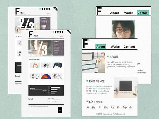 几年前给自己做的一个网站～（个人主页-ZMTcyOTU4MDQ=） - APP界面 - 站酷设计师fyx0530原创素材 - 站酷ZCOOL