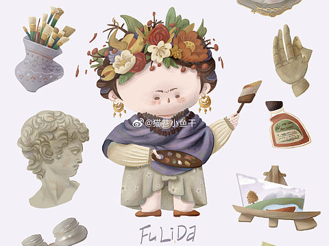 弗里达（个人主页-ZNDkxMjkyNTY=） - 儿童插画 - 站酷设计师猫巷小鱼干原创素材 - 站酷ZCOOL