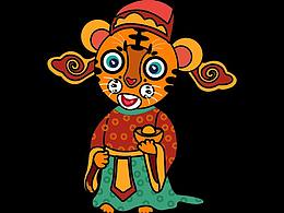 虎年春节可爱大眼虎形象