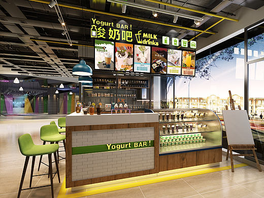 商场小型时尚饮品店