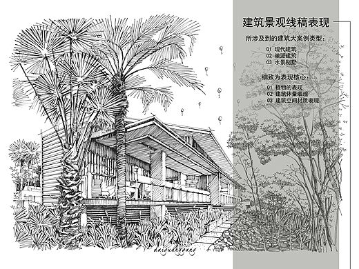 相对简单点的写生作品（建筑线稿部分）