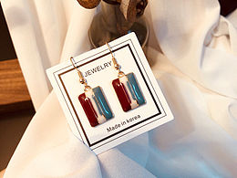 手作之 復(fù)古油畫色塊耳墜～