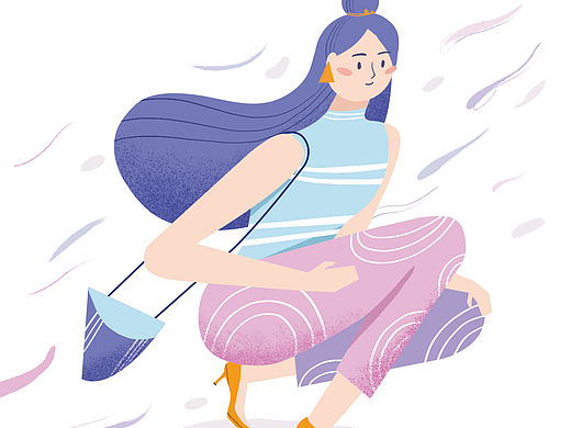 扁平风人物加肌理练习（个人主页-ZNTI1NTMwMTI=） - 商业插画 - 站酷设计师半半Semi原创素材 - 站酷ZCOOL