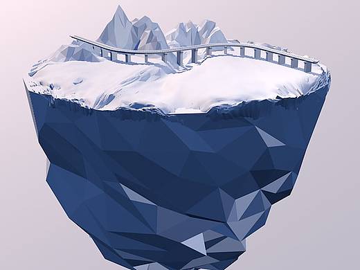 Floating island by c4d. First draft. ???（個人主頁-ZMzMyODQxNjg=） - 場景 - 站酷設(shè)計師火星茶館原創(chuàng)素材 - 站酷ZCOOL