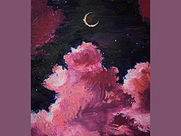 每日一画｜油画棒原创插画夜空