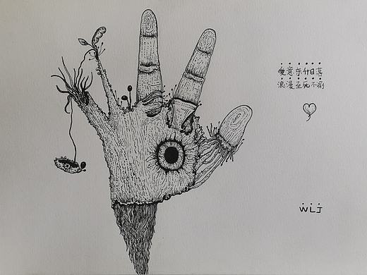 原创创意线描画—《无名》