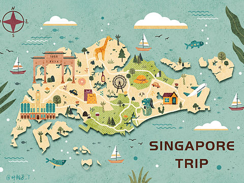 地图插画—新加坡