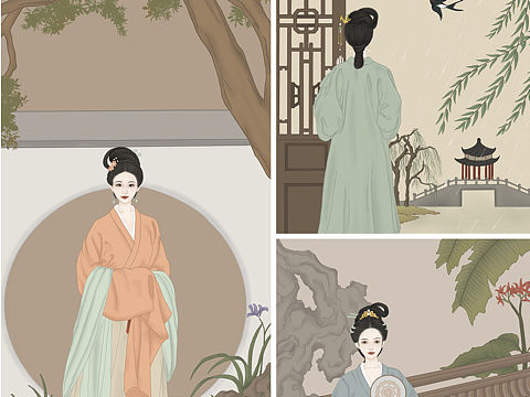 宋仕女（个人主页-ZNTY4OTk5MDQ=） - 艺术插画 - 站酷设计师插画爱晚婷原创素材 - 站酷ZCOOL