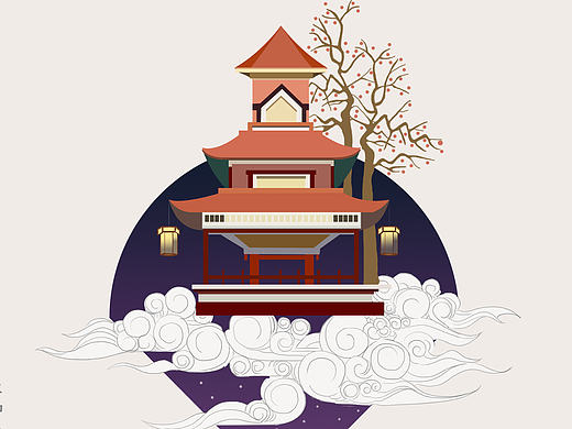 插画：水调歌头（个人主页-ZMTg2NTg5OTI=） - 商业插画 - 站酷设计师爬藤君一原创素材 - 站酷ZCOOL
