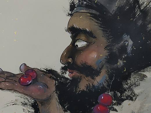 国画人物 钟馗 工笔兼写意人物画 张周作品