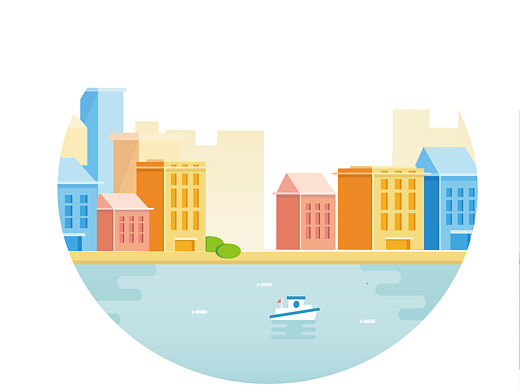 晴日风景插画配色练习