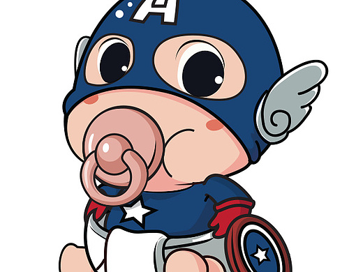 萌系含奶嘴的美国队长