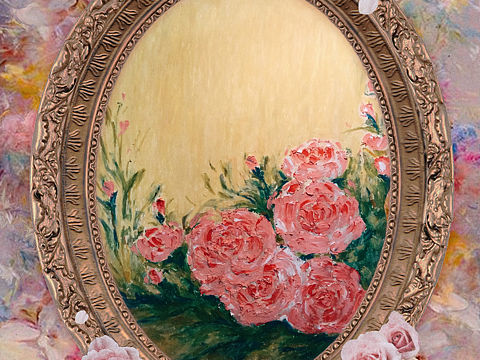油画棒画 复古玫瑰