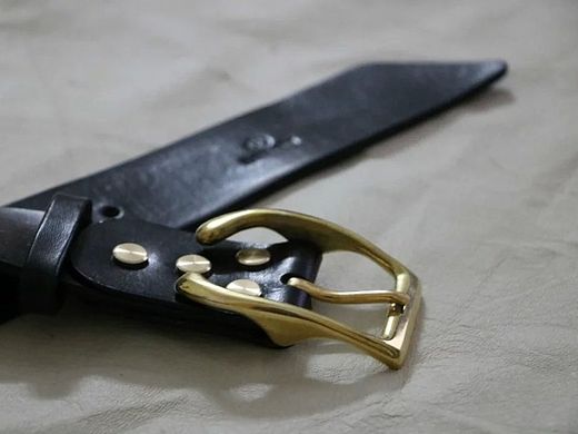 手工植鞣牛革素面皮带