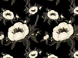 图案设计|复古花卉四方连续图案