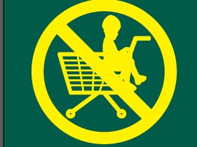 请不要让您的孩子坐在购物车里