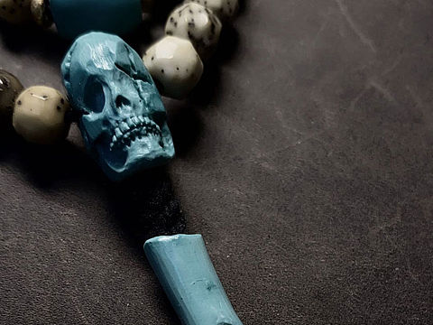 绿松石骷髅三通（个人主页-ZNDUyOTgyNTI=） - 首饰设计 - 站酷设计师東邪dongxie原创素材 - 站酷ZCOOL