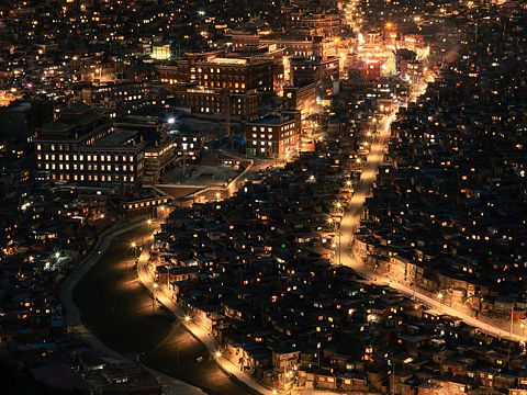 色达五明佛学院夜景