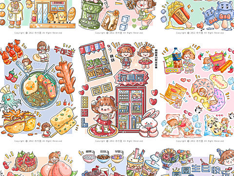 可爱主题贴纸合集