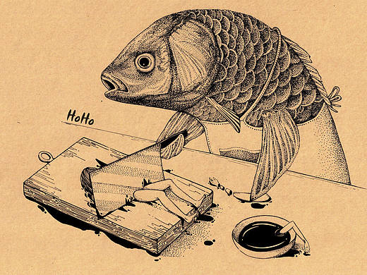 胡思乱画 黑白小插画