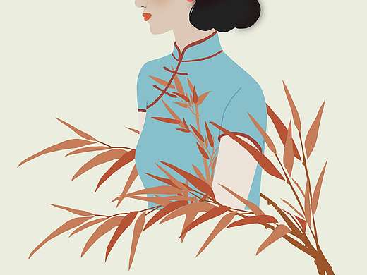 民国风人物插画素材