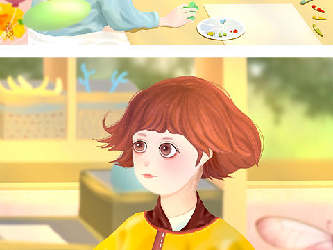 可可爱爱儿童插画～