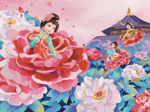 国风插画|大唐芙蓉园（个人主页-ZNTc2OTI3MDA=） - 商业插画 - 站酷设计师soup酱原创素材 - 站酷ZCOOL