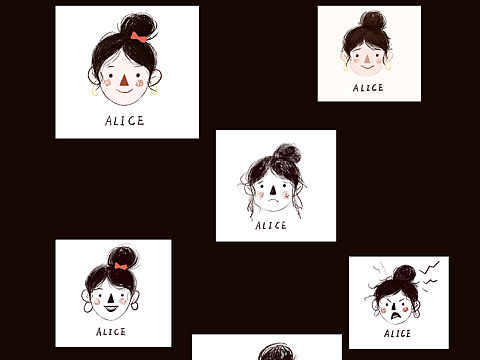 人生百態(tài) 喜怒哀樂的小頭像（個(gè)人主頁(yè)-ZNDkwMjc5MjQ=） - 商業(yè)插畫 - 站酷設(shè)計(jì)師高淼淼原創(chuàng)素材 - 站酷ZCOOL