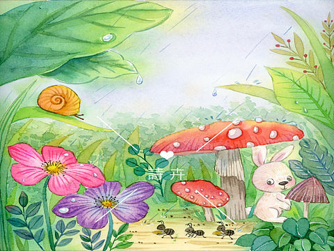 水彩插画，儿插，