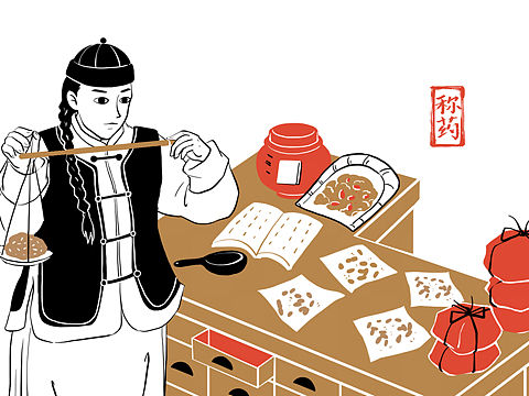 一组古代制药的插画【已商用】