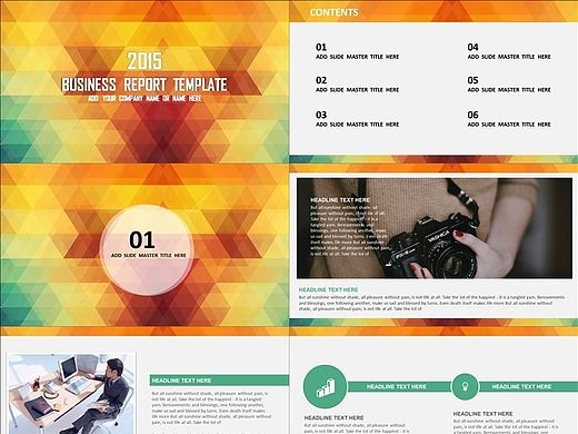 【Keynote模板】动态lowploy风格商务年终汇报类Keynote模板