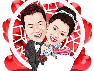 婚禮畫(huà)像 新人（個(gè)人主頁(yè)-ZNTQ5NjA3Ng==） - 商業(yè)插畫(huà) - 站酷設(shè)計(jì)師大樹(shù)插畫(huà)工作室原創(chuàng)素材 - 站酷ZCOOL