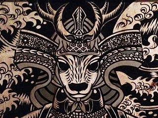 家中墙绘《Deer Samurai》