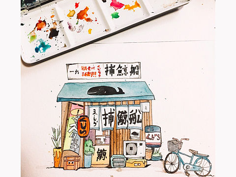 水彩建筑