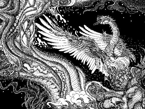 原创黑白插画《梦影》