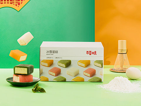 百草味冰雪蛋糕-产品摄影