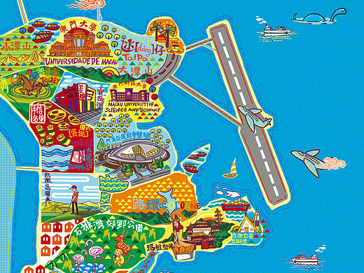 澳门100插画地图