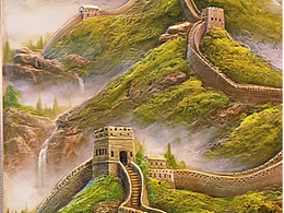 别墅装饰私人订制浮雕壁画  万里长城  根基永固    
