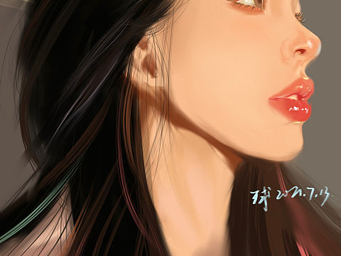 procreate 女生头像（个人主页-ZNTM5Nzk5NTY=） - 创作习作 - 站酷设计师曲直SZ原创素材 - 站酷ZCOOL