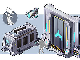 一組科幻物件設(shè)定