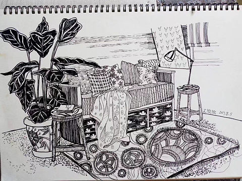 一组黑白装饰图案