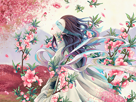 泸州老窖“桃花醉”海报包装插画