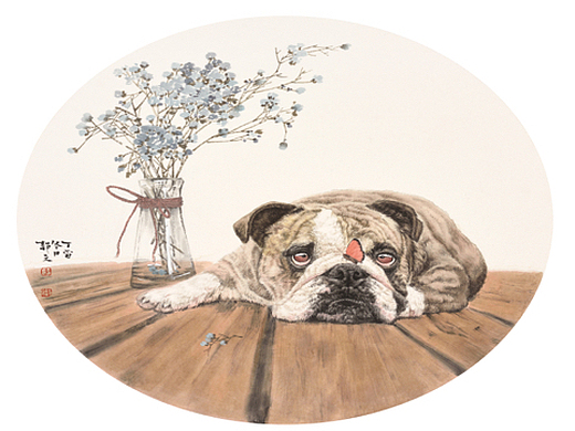 李静文工笔画狗狗们