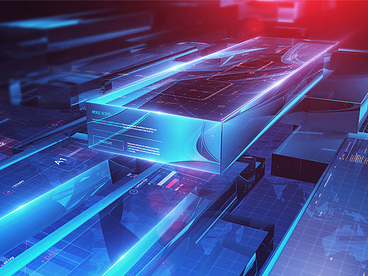 C4D+AE玻璃科技材质测试