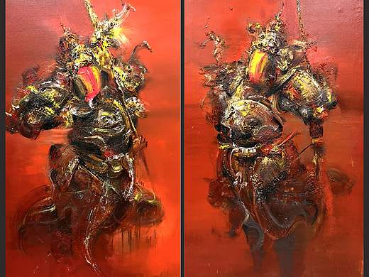 画家邓宇.意象绘画.门神