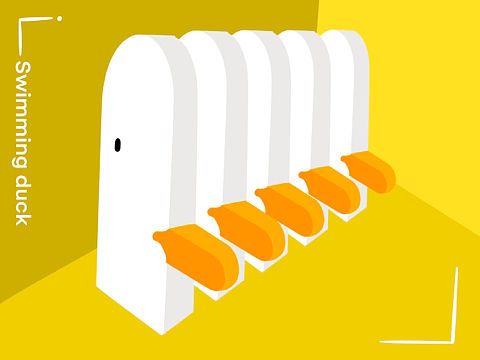 一只会游泳的鸭子