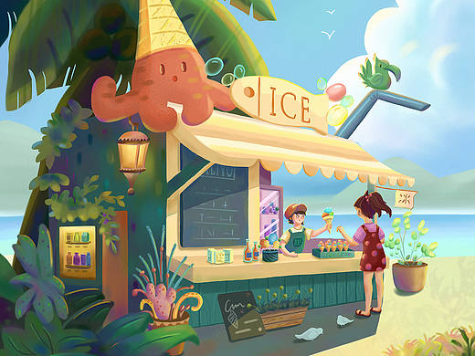 海边系列（个人主页-ZNTc3NDMxMDQ=） - 创作习作 - 站酷设计师璃豆鱼原创素材 - 站酷ZCOOL