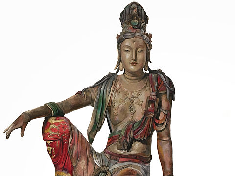 恭绘辽金木雕观音像