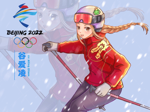 冬奥运动员动漫图片图片